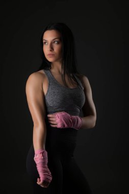 Spor yapan atletik kız.