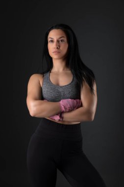 Spor yapan atletik kız.