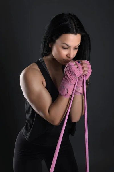 Athletic Girl Doing Exercise — Stock Photo, Image