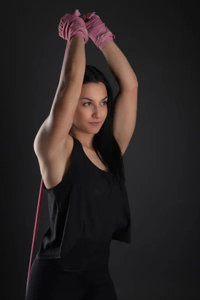 Athletic Girl Doing Exercise — Stock Photo, Image