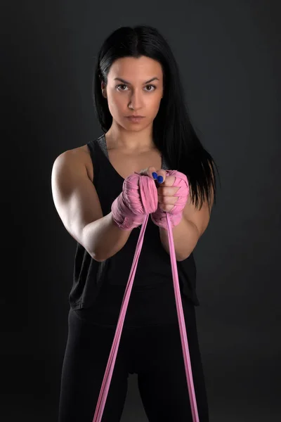 Sexy Fitness Girl Athletic Girl Doing Exercise — Stock Photo, Image