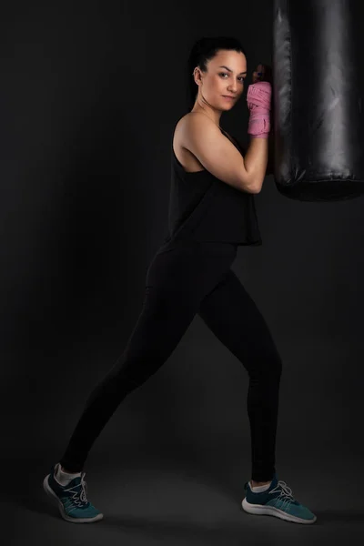 Szexi Fitness Lány Sportos Lány Gyakorol — Stock Fotó