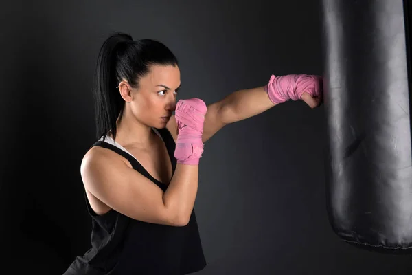 Sexy Fitness Girl Athletic Girl Doing Exercise — Stock Photo, Image