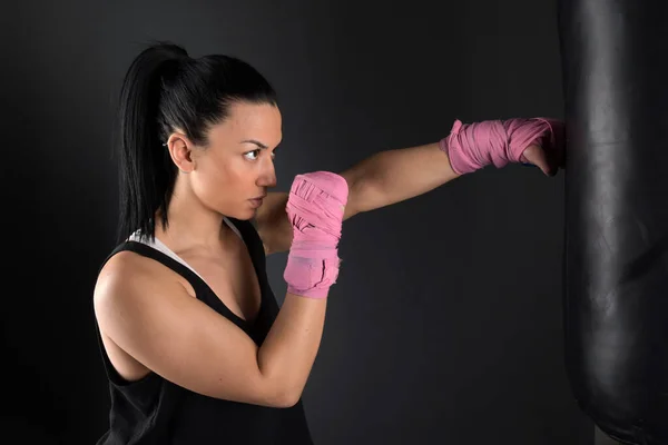 Sexy Fitness Girl Athletic Girl Doing Exercise — Stock Photo, Image