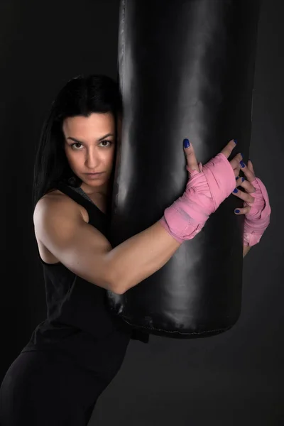 Sexy Fitness Girl Athletic Girl Doing Exercise — Stock Photo, Image