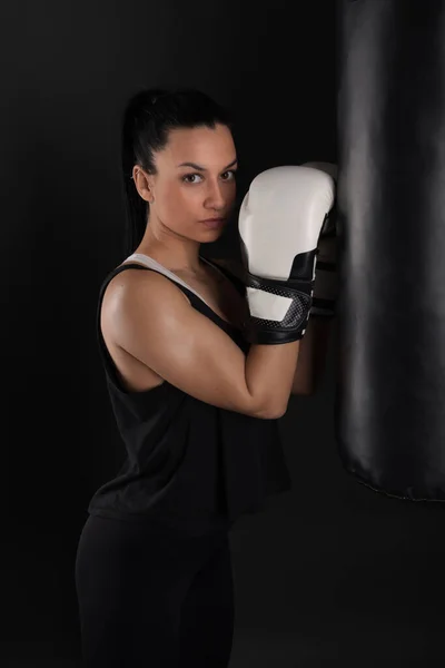 Sexy Fitness Girl Athletic Girl Doing Exercise — Stock Photo, Image