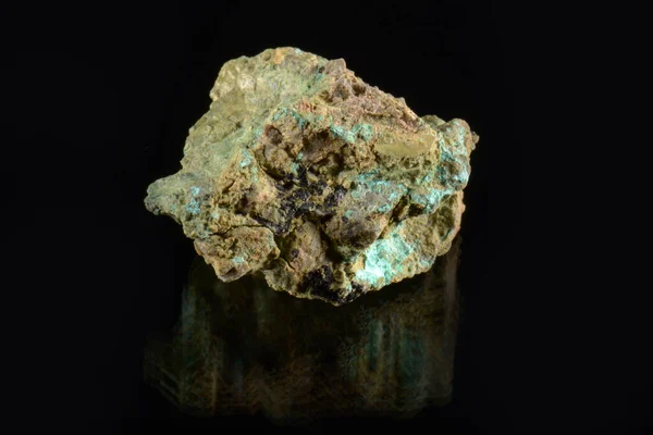 Makro Strzelanie Naturalnego Kamienia Mineralnego Zielony Tirolit — Zdjęcie stockowe