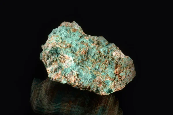 Makro Strzelanie Naturalnego Kamienia Mineralnego Zielony Tirolit — Zdjęcie stockowe