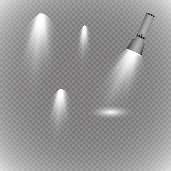 Lumière de torche de poche lumineuse — Image vectorielle