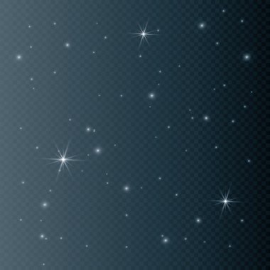 Şeffaf beyaz parlayan ışık patlaması. Işın parıltılarıyla serin efekt dekorasyonu için vektör illüstrasyonu. Parlak yıldız. Şeffaf parlak parlak parıltı, parlak alevler. Parlak desen.