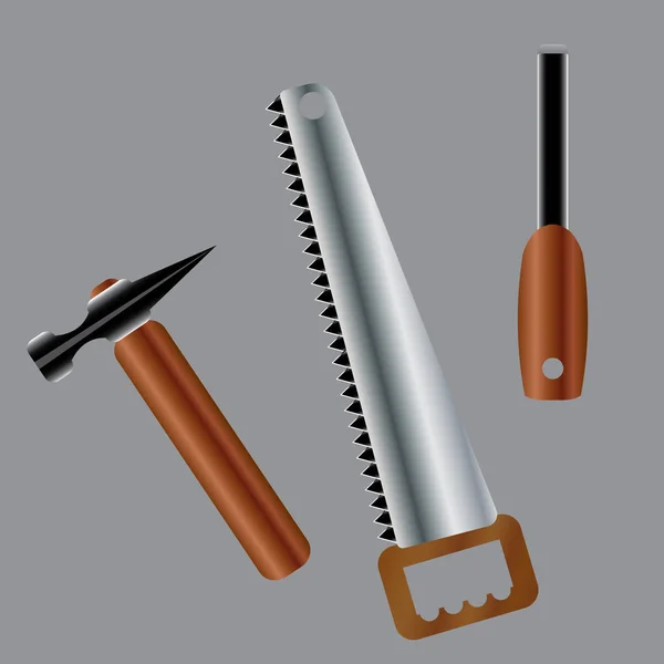 Saw and hammer icon vector — Stock Vector