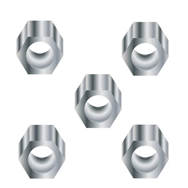 Boulons et vis en métal isolés, Boulons et vis en métal isolés — Image vectorielle