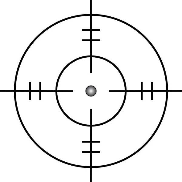 Doelpictogram, zicht sniper symbool geïsoleerd op een witte achtergrond, Crosshair en doel vectorillustratie — Stockvector