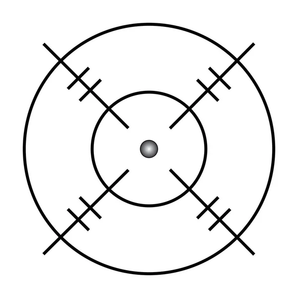 Піктограма цілі, символ снайпера прицілу ізольовано на білому тлі, кросовер і приціл Векторні ілюстрації — стоковий вектор