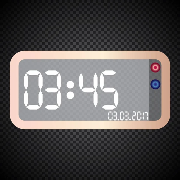 Electronic clock on a dark background — Stock Vector