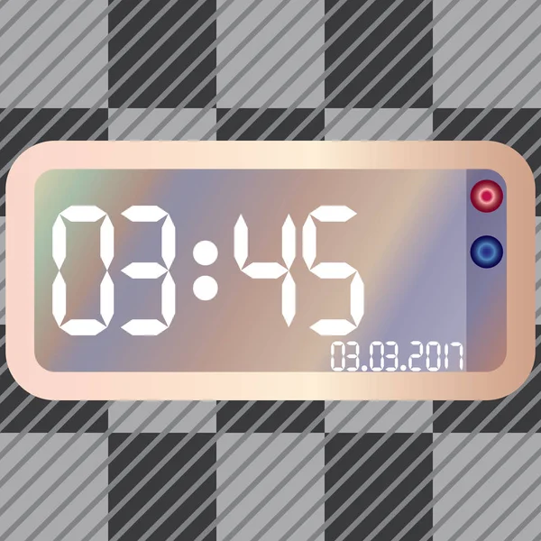 Elektronische Uhr auf dunklem Hintergrund — Stockvektor