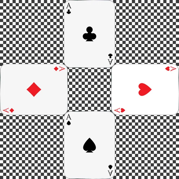 Conjunto de cartas de juego de as vector — Vector de stock