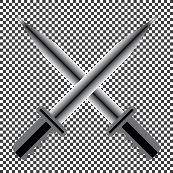 Croix couteau militaire icône — Image vectorielle