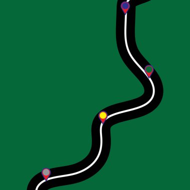 Yol infographics vektör çizim tasarım ve yol işaretleri,.