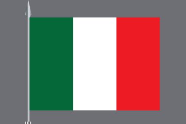İtalya Bayrağı. Resmi renkler ve doğru orantı. İtalya Ulusal Bayrağı. İtalya Ulusal Bayrağı vektör illüstrasyonu. İtalya Ulusal Bayrağı vektör arka planı. İtalyanca.