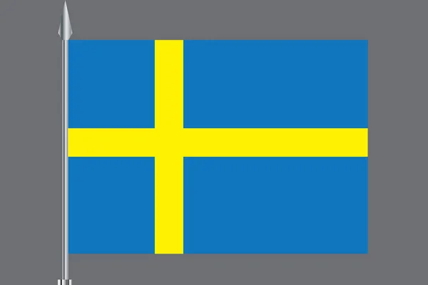Original et simple drapeau suédois vecteur isolé dans les couleurs officielles et proportion Correctement — Image vectorielle