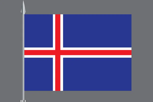 Bandeira da Islândia, cores oficiais e proporção corretamente. Bandeira nacional da Islândia. Ilustração vetorial plana. EPS10 . — Vetor de Stock