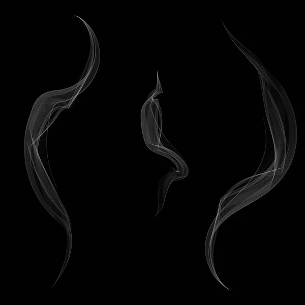 Vecteur isolé ondes de fumée de cigarette réalistes. — Image vectorielle