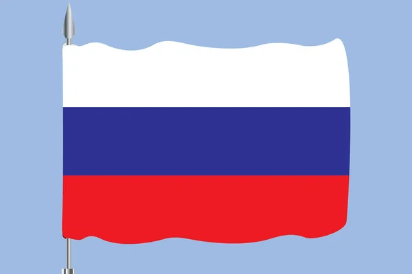 Drapeau de la Russie, couleurs officielles et proportion correctement. Drapeau national russe. Illustration vectorielle plate. PSE10 . — Image vectorielle