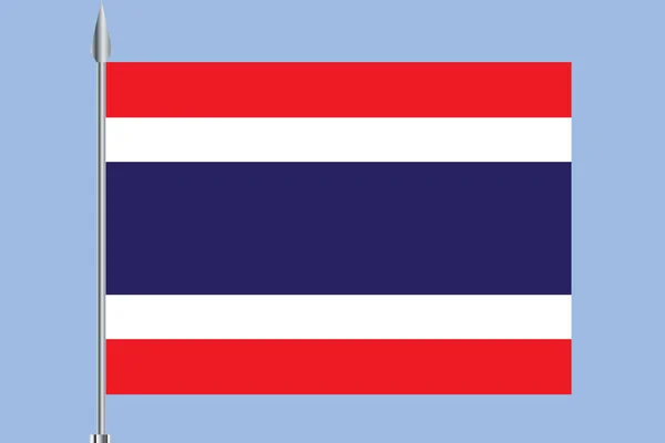 Drapeau Thaïlande, couleurs officielles et proportion correctement. Drapeau national de Thaïlande. Illustration vectorielle plate. PSE10 . — Image vectorielle