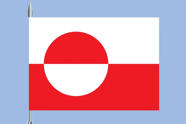 Grönländische Flagge. Offizielle Farben und Proportionen korrekt. Nationalflagge Grönlands. Illustration der grönländischen Flagge. Hintergrund der grönländischen Flagge. — Stockvektor