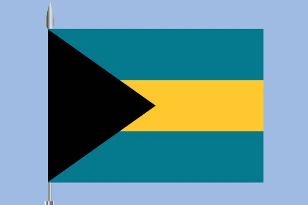 Drapeau vectoriel Bahamas isolé sur fond . — Image vectorielle