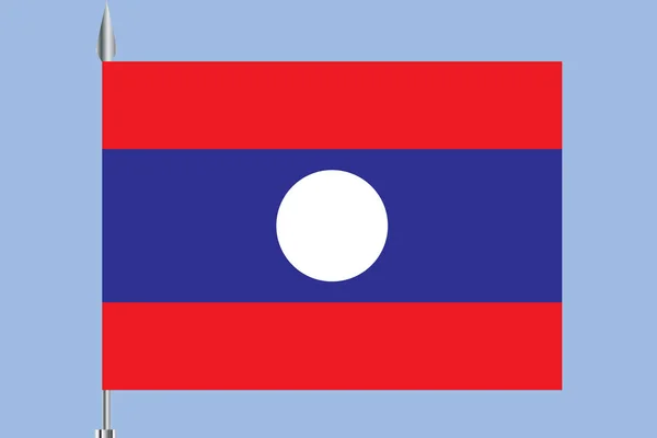 Drapeau du Laos. Vecteur. Dimensions précises, proportions des éléments et couleurs. — Image vectorielle