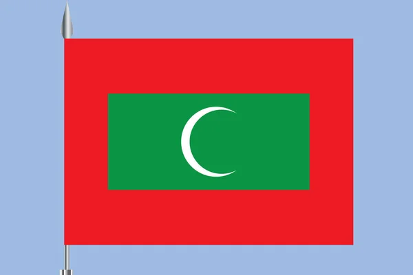 那面料旗帜飘扬的马尔代夫 — 图库矢量图片