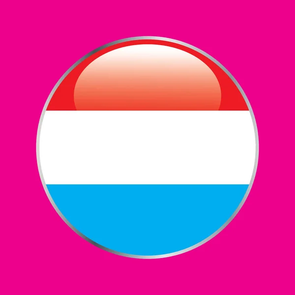 Bouton drapeau luxembourgeois — Image vectorielle