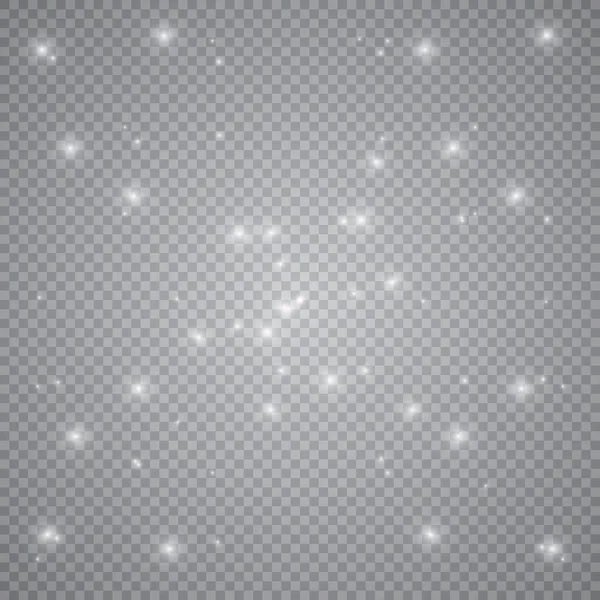 Feu blanc éclatant explosion éclatante avec transparent. Illustration vectorielle pour une décoration effet cool avec des rayons scintillants. Étoile brillante. Paillettes transparentes brillantes, éclat lumineux. texture éblouissante. — Image vectorielle