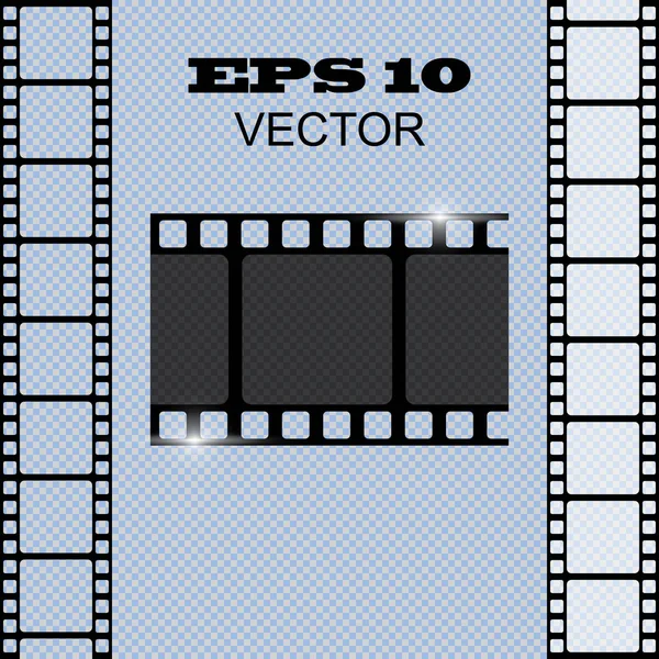 Conjunto de tira de película vectorial aislada sobre fondo transparente. — Archivo Imágenes Vectoriales