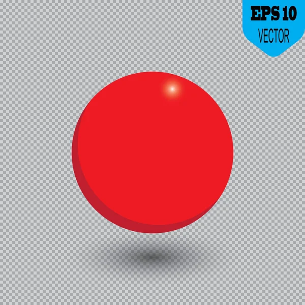 白に隔離された赤いボール — ストックベクタ