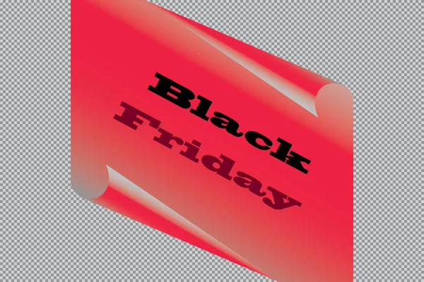 Black Friday banner black transparent on a transparent background. — Stock Vector