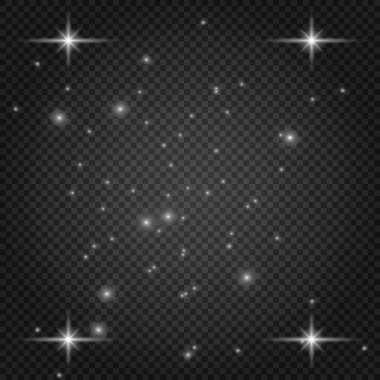 Şeffaf Mercek Fişekleri ve Işıklandırma Efektleri Kümesi