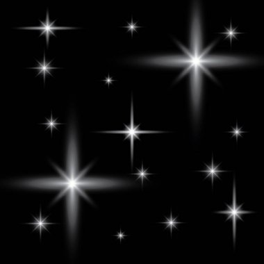 Şeffaf Mercek Fişekleri ve Işıklandırma Efektleri Kümesi