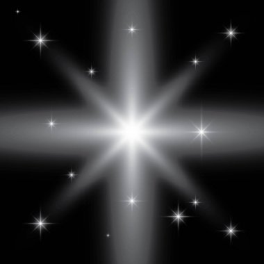 Şeffaf Mercek Fişekleri ve Işıklandırma Efektleri Kümesi