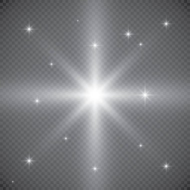 Şeffaf Mercek Fişekleri ve Işıklandırma Efektleri Kümesi