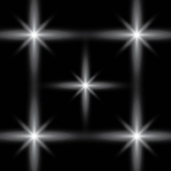 Set di effetti luminosi luminosi con trasparenza isolata su sfondo vettoriale a quadri. Lente brillamenti, raggi, stelle e scintille con la collezione bokeh — Vettoriale Stock
