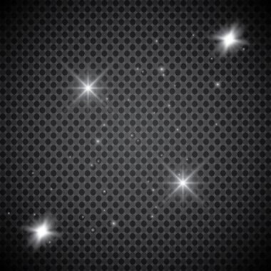 Parlayan ışıklar efekt, parlama, patlama ve yıldızlar. Şeffaf arkaplanda özel efekt izole edildi