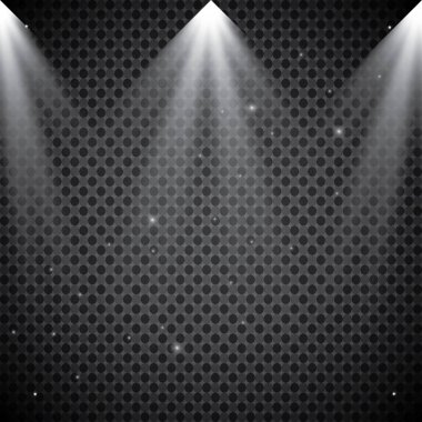 Olay yeri aydınlatma koleksiyonu, şeffaf efektler. Sahne ışıklarıyla parlak ışıklandırma.