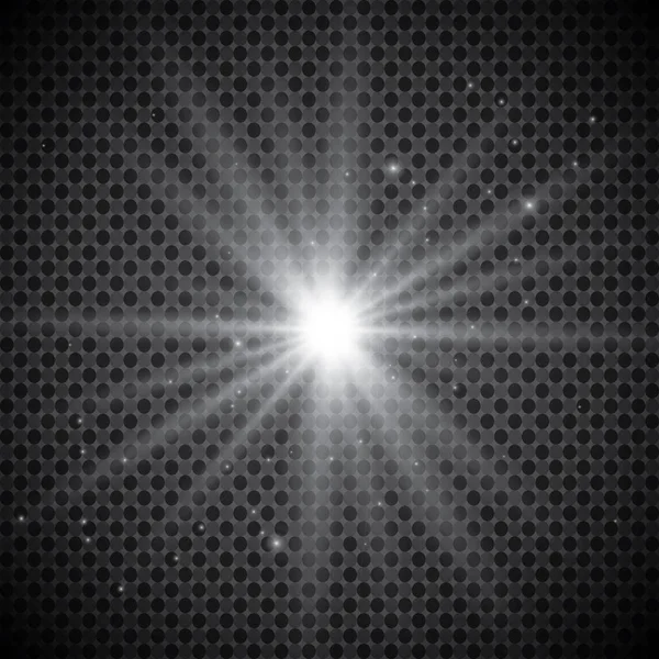 Parlayan ışıklar efekt, parlama, patlama ve yıldızlar. Şeffaf arkaplanda özel efekt izole edildi