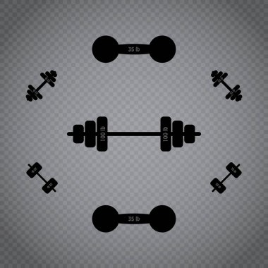 Fitness eğitmenleri, simgeleri şeffaf bir arka plan üzerinde.