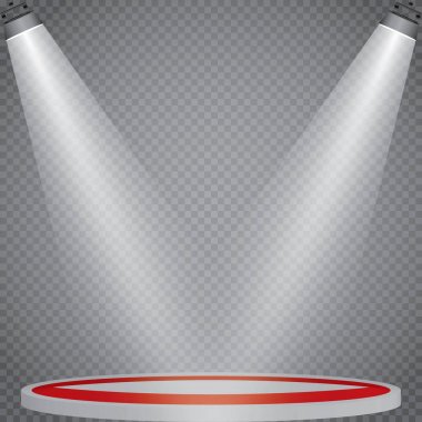 Sahne aydınlatma koleksiyonu, şeffaf etkileri. 