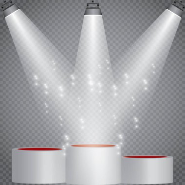 Sahne aydınlatma koleksiyonu, şeffaf etkileri. 