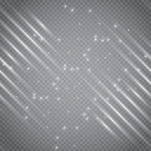 Linhas de movimento embaçadas abstratas isoladas em fundo transparente. Efeito de luz — Vetor de Stock